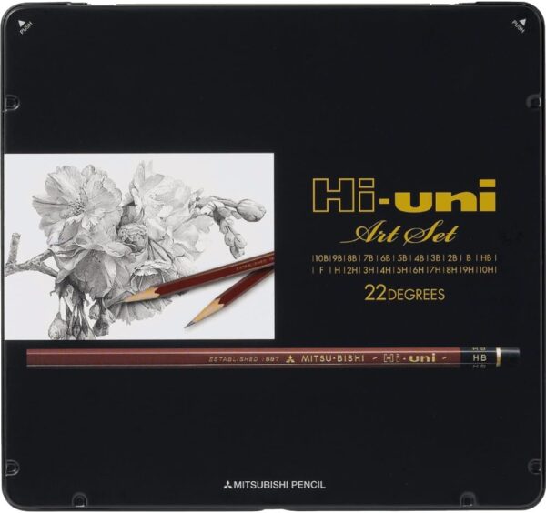 uni Hi-Uni Art Set - Conjunto de 22 Lápis de Grafite
