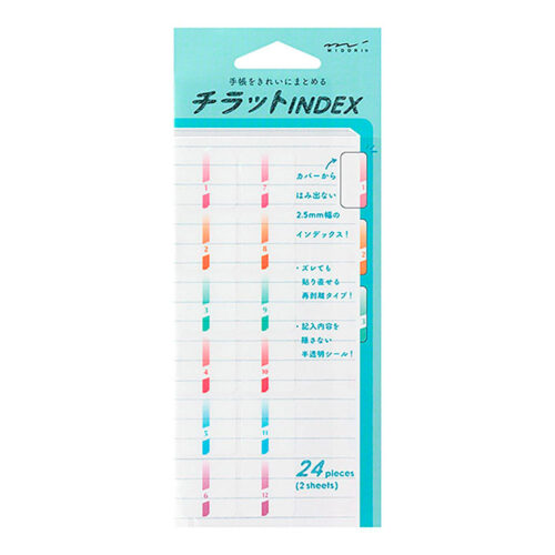 Separadores Adesivos Midori Chiratto Numerados – Multicolor