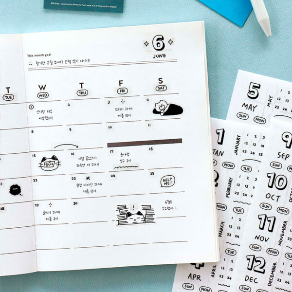 8809728167161_01_adl Autocolantes de Datas ICONIC Diary Date 02 — Handwriting