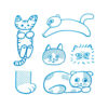 King Jim – Conjunto de Carimbos Transparentes KORI JIRUSHI – Gatos