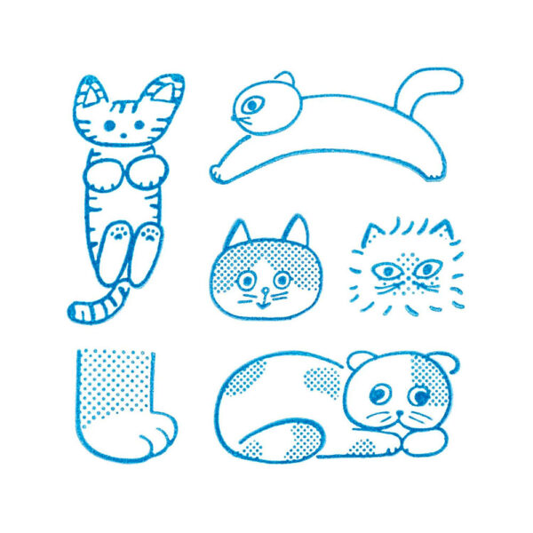 King Jim – Conjunto de Carimbos Transparentes KORI JIRUSHI – Gatos