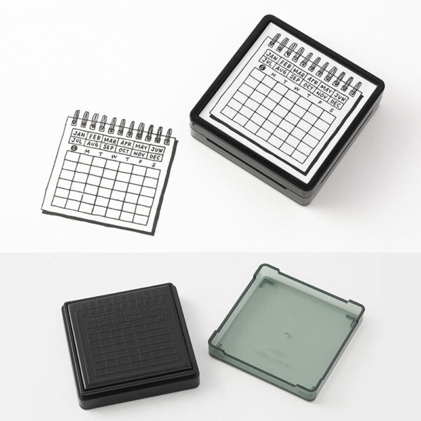Paintable-Stamp-Pre-inked-Calender-02 Midori – Carimbo Autotintado Pintável – Calendário