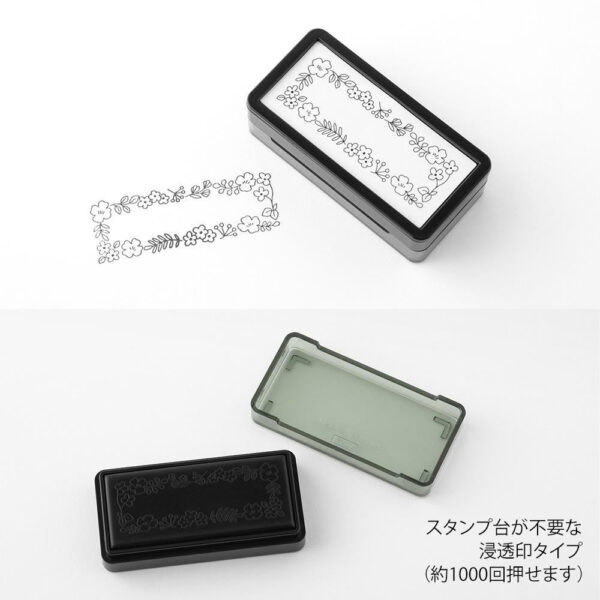 Paintable-stamp-Pre-inked-Half-Size-Flower-02 Midori – Carimbo Autotintado Pintável Half Size – Flores