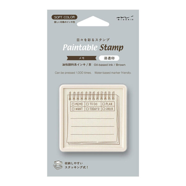 Midori – Carimbo Autotintado Pintável – Memo (Castanho)