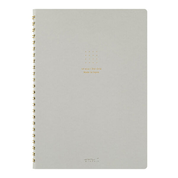 Midori – Caderno de Argolas A5 Color Dot Grid – Cinzento