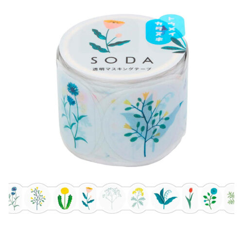 King Jim – Fita Decorativa Transparente SODA 30 mm – Wildflower