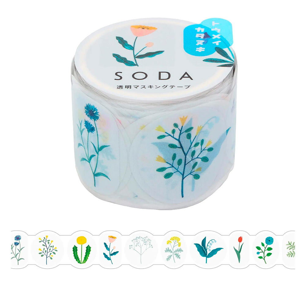 King Jim – Fita Decorativa Transparente SODA 30 mm – Wildflower