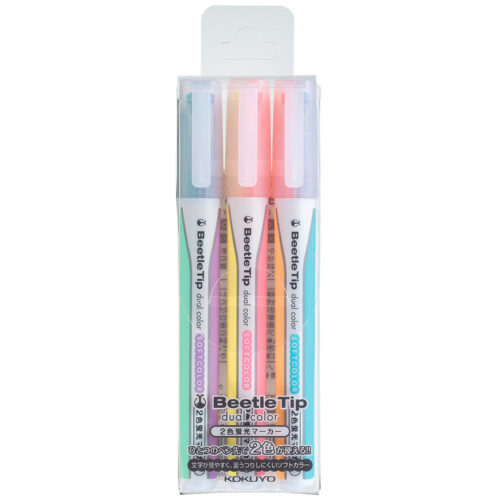kokuyo-beetleTip-3marcadores-soft Kokuyo – Marcadores Beetle Tip Soft – Conjunto de 3