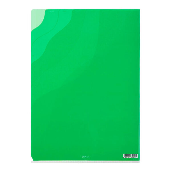 midori_capa_verde_01 Midori - Pasta Transparente A4 com 7 Bolsas – Gradiente Verde