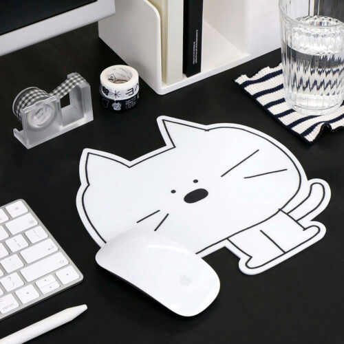Iconic – Tapete de Rato Doodle Monotone 01 – Gato Branco