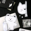 Iconic – Tapete de Rato Doodle Monotone 01 – Gato Branco