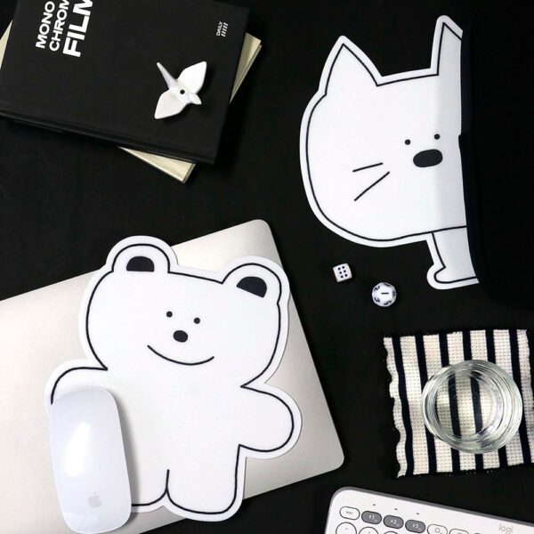 Iconic – Tapete de Rato Doodle Monotone 01 – Gato Branco
